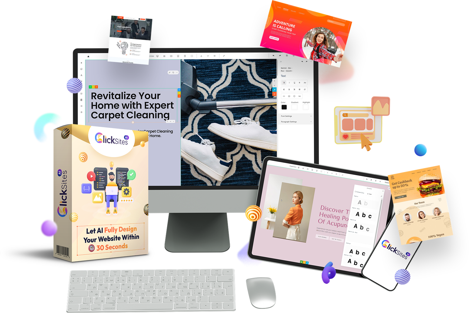 ClickSites AI official website builder promotional product cover