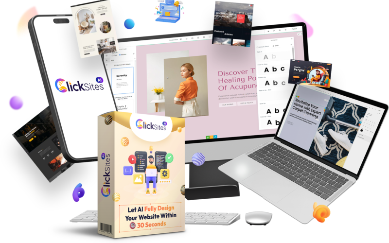 ClickSites AI website builder promotional artwork from official affiliate media kit