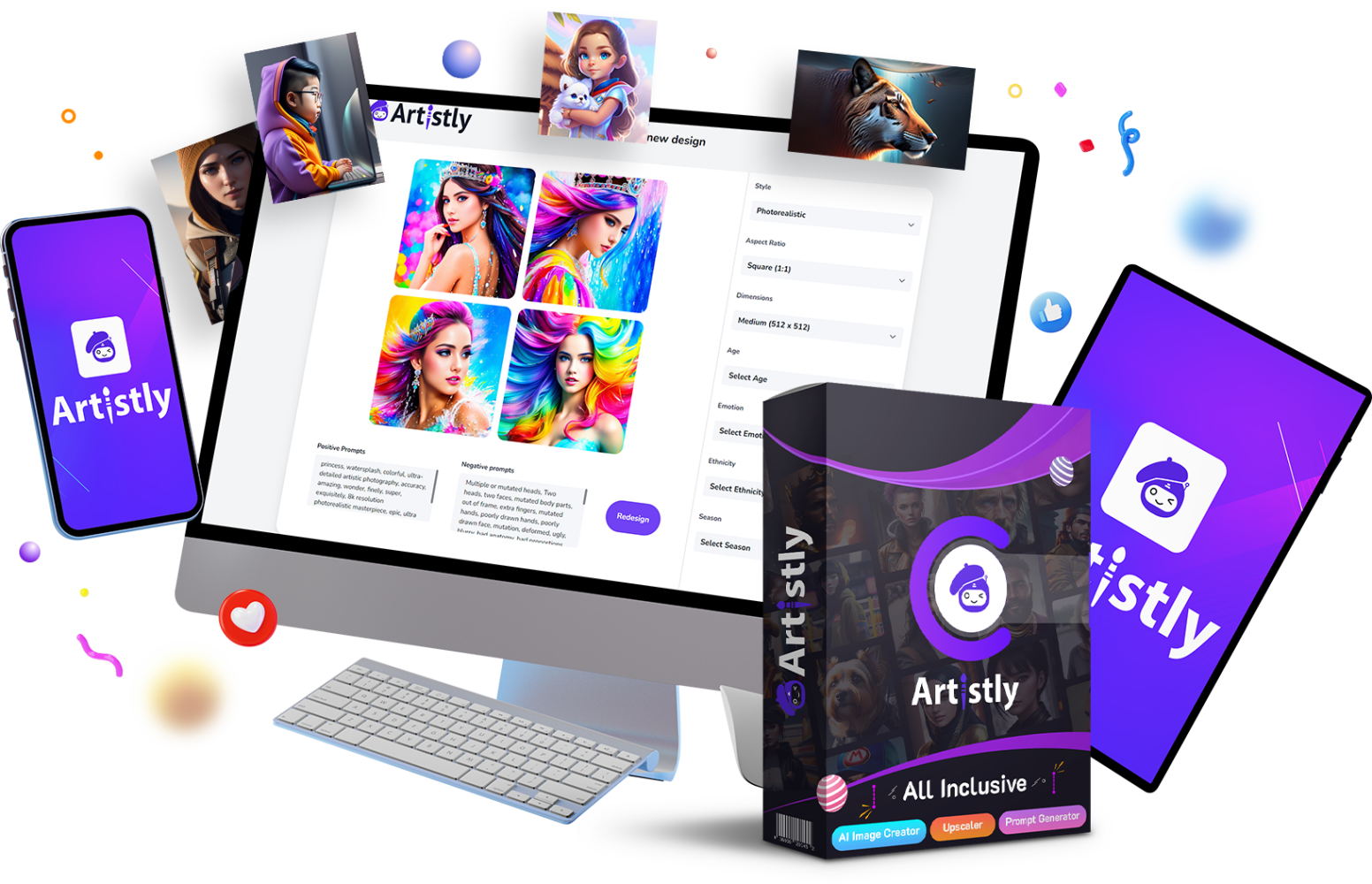 Artistly review artwork showcasing the AI image design software