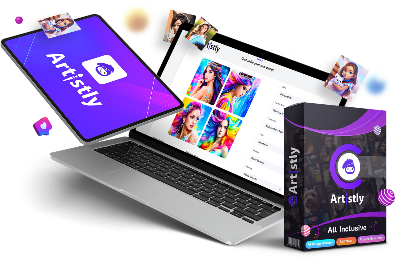 Artistly AI creative design software sample promotional graphic