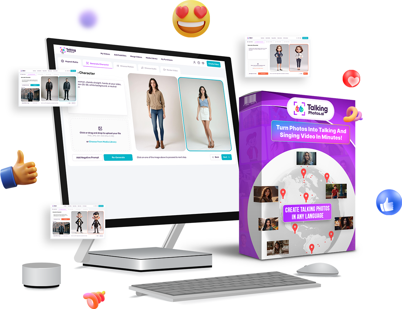TalkingPhotos review AI image and character creator promotional visual