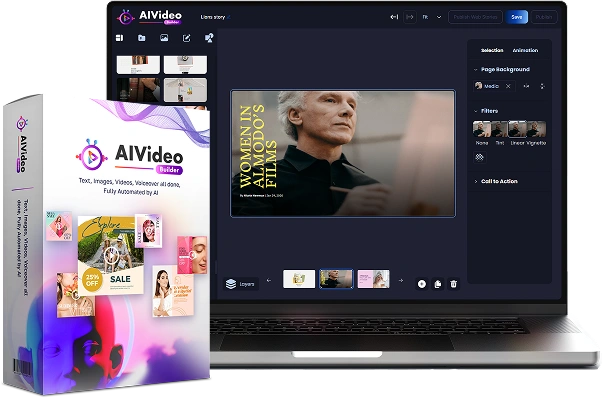 AI Video Builder Commercial product cover as shown on vendor sales page