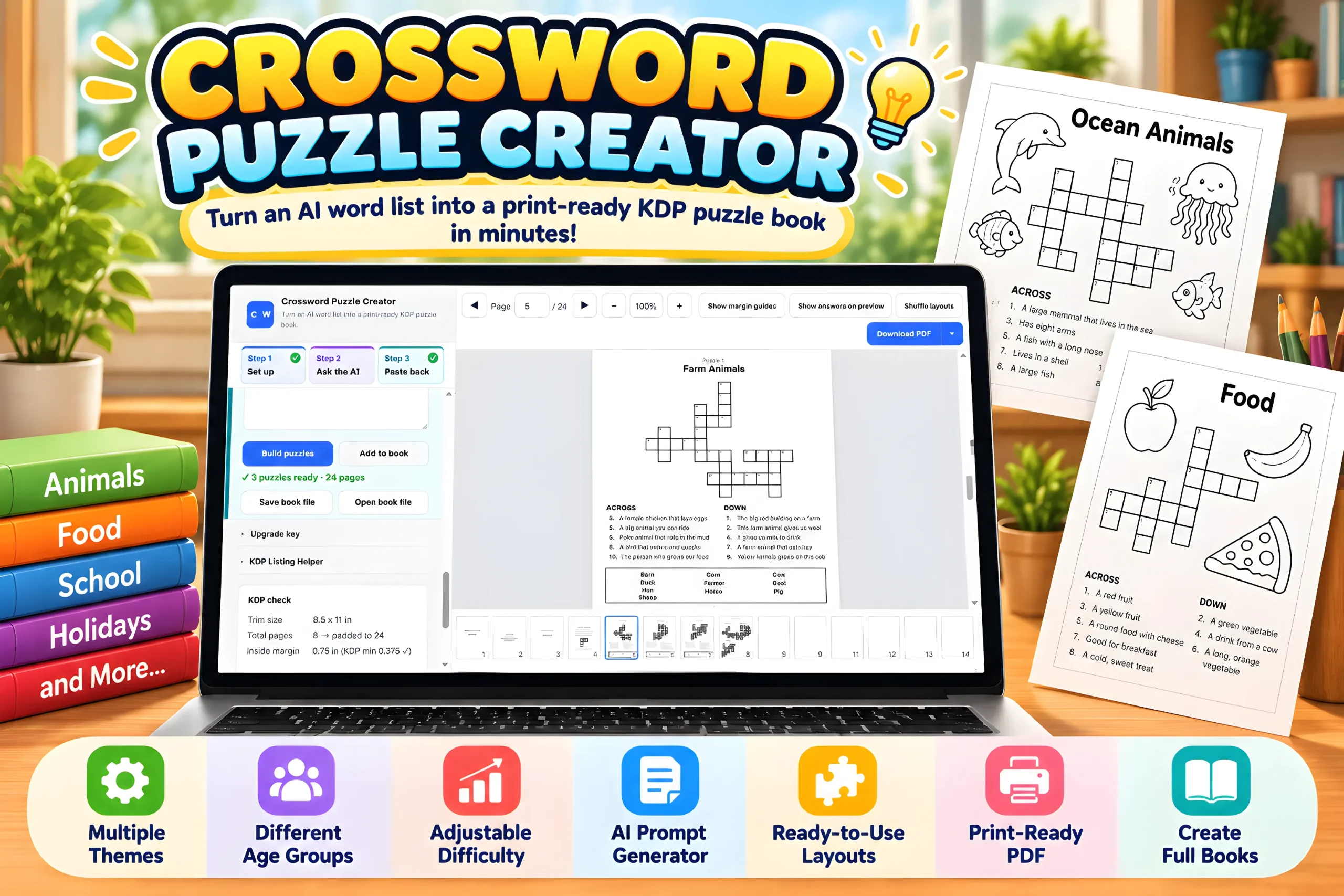 Crossword Puzzle Creator review official screenshot of puzzle book workspace