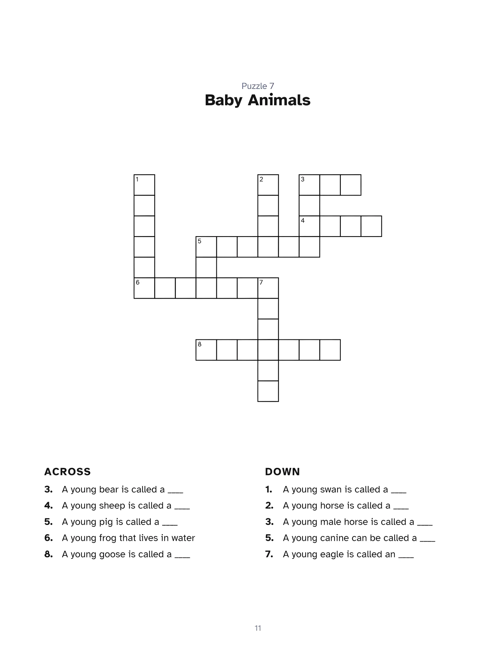 Crossword Puzzle Creator official printable crossword with numbered squares