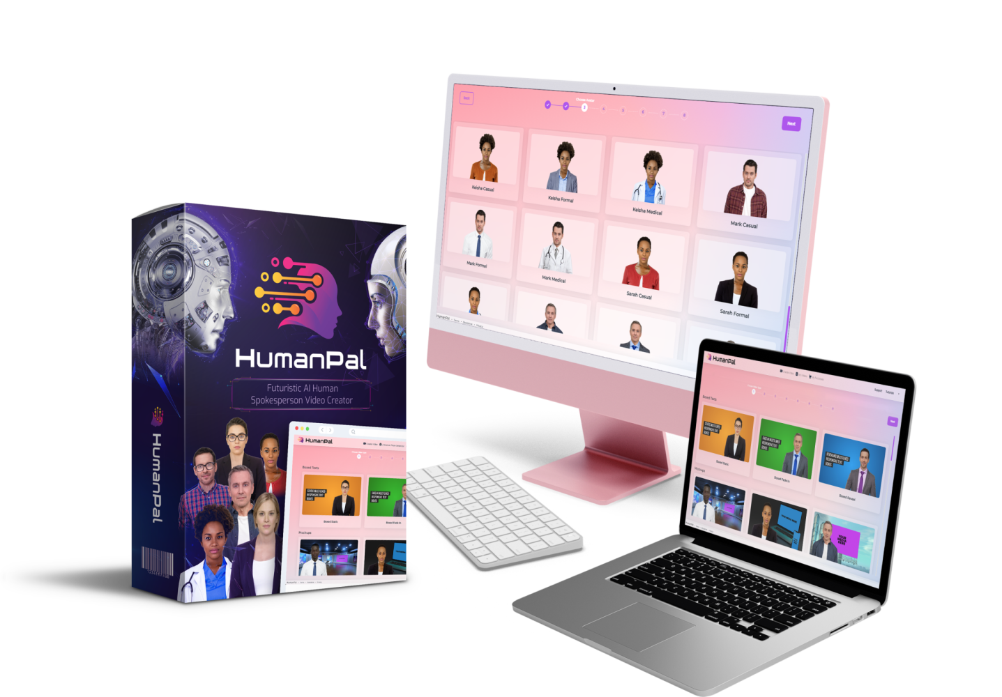 HumanPal AI avatar software and template interface marketing visual