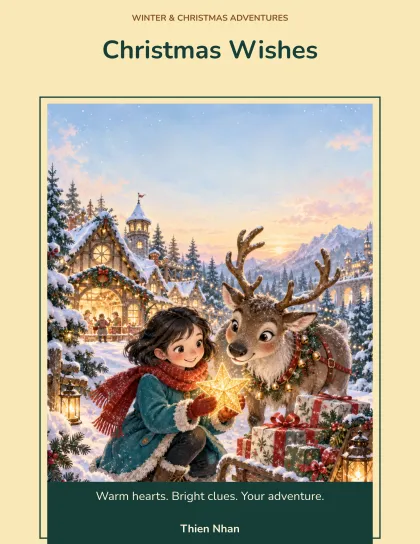 QuestBook AI Christmas Wishes sample illustrated interactive children's book