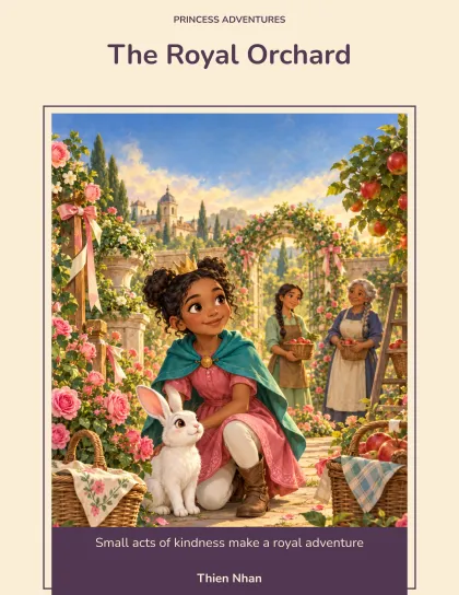 QuestBook AI illustrated princess orchard story-world example