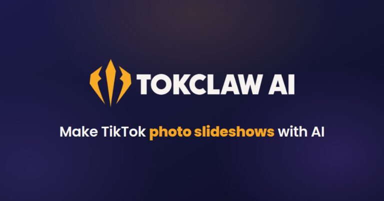 TokClaw AI official brand artwork illustrating TikTok photo-slideshow creation